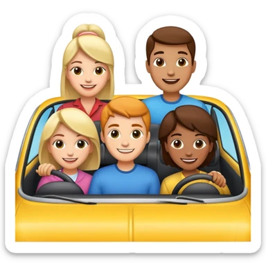 four people on a car sticker