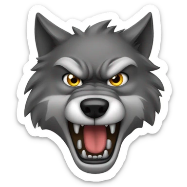 Angry wolf sticker