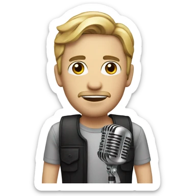 white man singer with microphone sticker