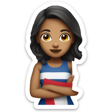 Latina girl with puerto Rico flag sticker