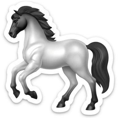 Un pegaso blanco y negro sticker