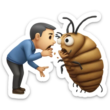 Angry smooching people with a fat termite sticker