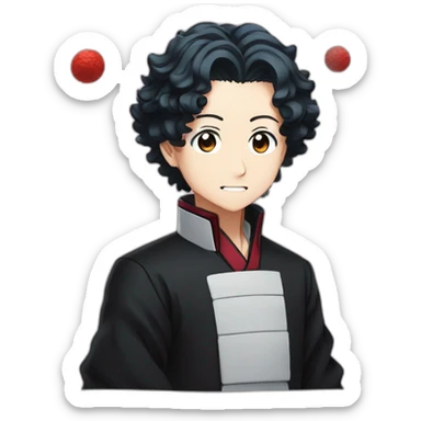 tanjiro kamado from kimetsu no yaiba with red air sticker