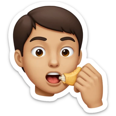 person biting something  sticker