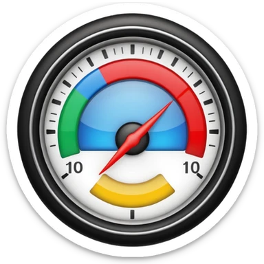 depth meter gauge emoji style, no numbers, with colored segments sticker