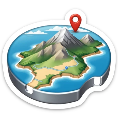 gps locater pin on west coast nz terrain map sticker