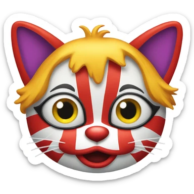 a cat disguised as a clown sticker