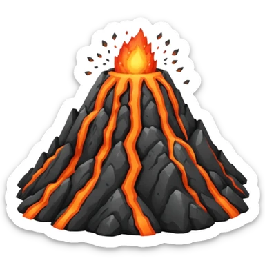 Create a volcano with its eyes tightly shut sticker