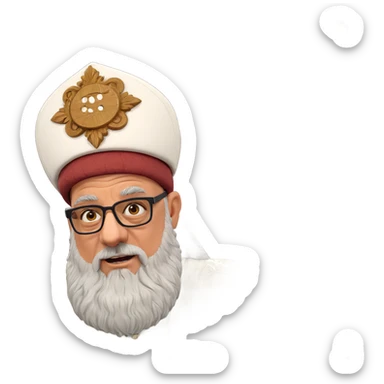 bearded priest in a hat sticker