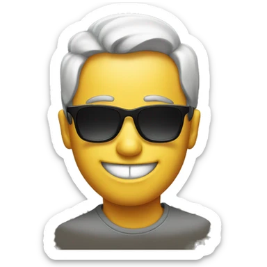 Side smiling face with sunglasses sticker