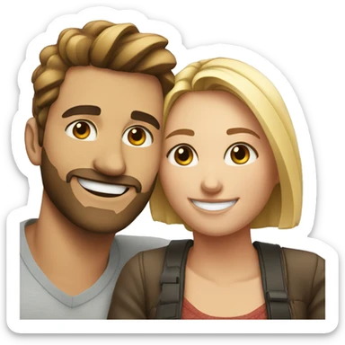 smiling couple selfie moment sticker