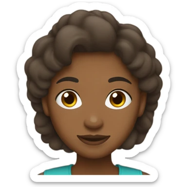 Brown haïr Duolingo women sticker