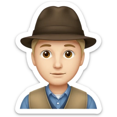 a man with hat  sticker