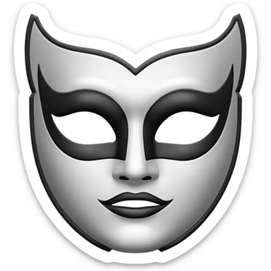 Create this emoji : 🎭 but in White and black and gray sticker