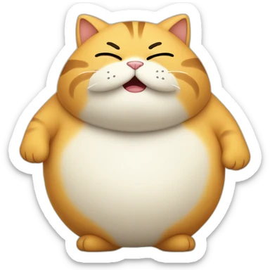Fat cat farts sticker