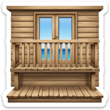 balcony made out of wood sticker