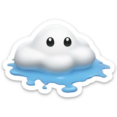 White mini Puddle  sticker