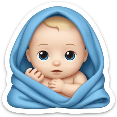 Baby bow newborn in a blue blanket  sticker