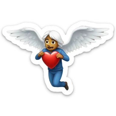 Corazón volando sticker