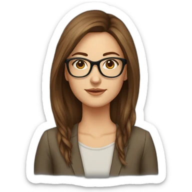 darya skrobko in glasses with brown hair sticker