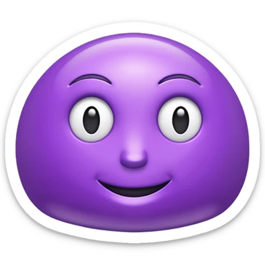 3D text that spells "me" in a shiny purple font  sticker