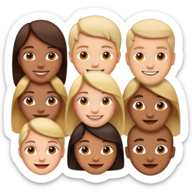 a crowd of people, emoji style sticker