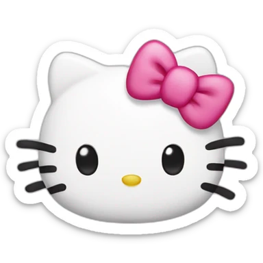 Hello kitty with invisible bow sticker