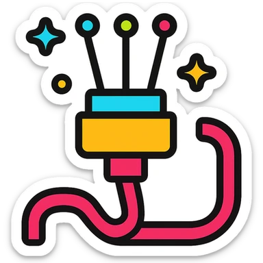 A playful and vibrant optical cable representing the fun and exciting aspects of high-speed internet sticker