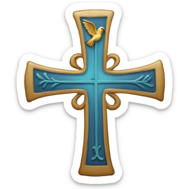 Orthodox cross and bird sticker