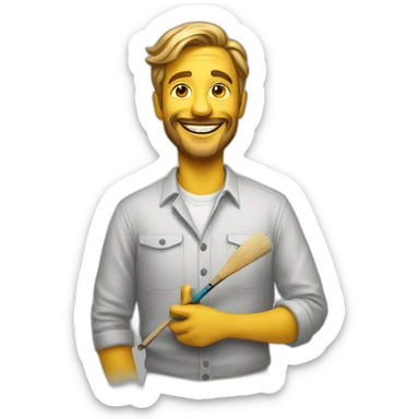Une artiste peintre souriante sticker