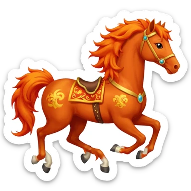 fire horse for lunar new year sticker