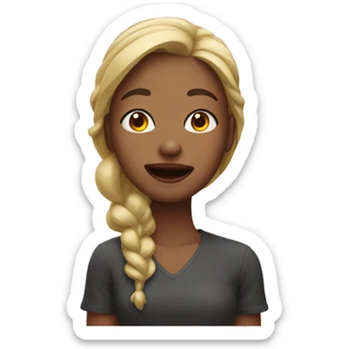 girl with tongue out and eyes closed sticker