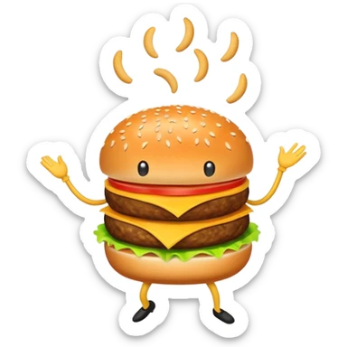 dancing hamburger sticker