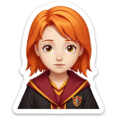 Girl with orange hair and a gryffindor rope sticker