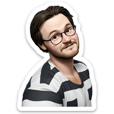 prisoner with glasses and beard sticker