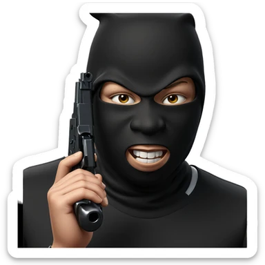 boy with gun parody style sticker