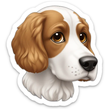 un perro cocker blanco y negro y con cejas marrones sticker