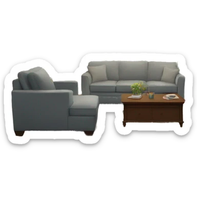Suburban Living Room realistic sticker