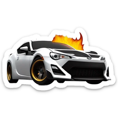 Batgirl and First Order Jet Trooper themed Scion FR-S with hot rod flames on the side  sticker