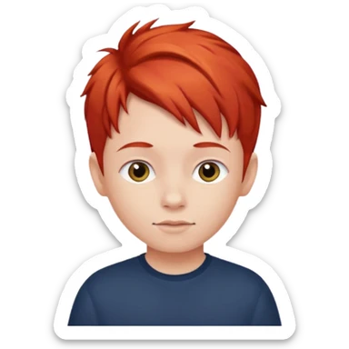 red hair kid sticker