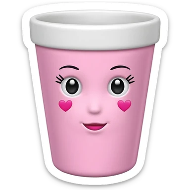 vaso branco com laço rosa sem flores sticker