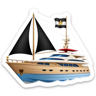 yacht with Egyptian flag sticker