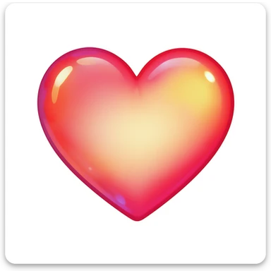 cute and shiny heart emoji with a gradient effect, no background sticker