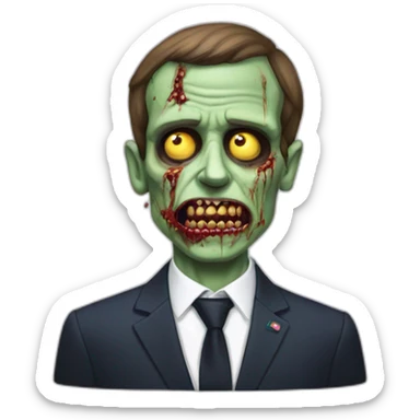 zombie macron cynical sticker