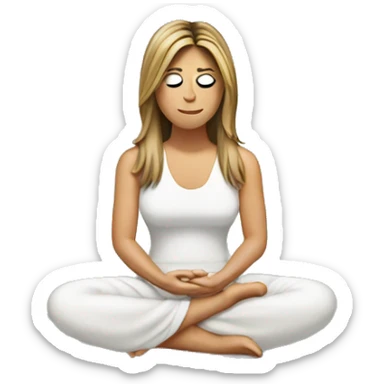 Jennifer Aniston Meditating   sticker