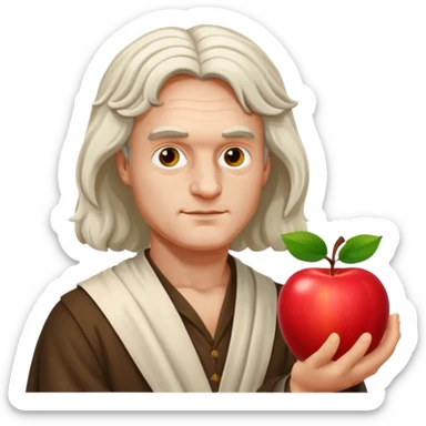 isaac newton hold an apple sticker