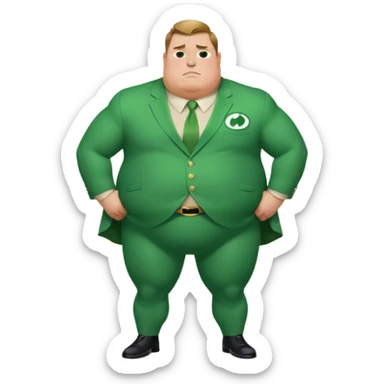  fat mr incredible  with green instead of red farting with giant green fart cloud sticker