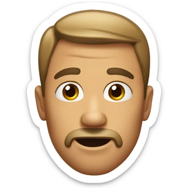 Emoji raising eyebrow with sharp jawline sticker