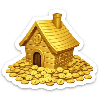 a house overflowing with money sticker