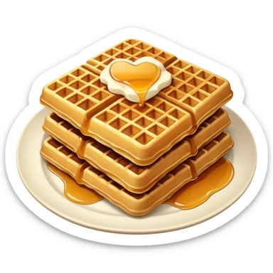 Realistic Waffles in a plate sticker